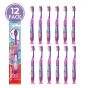 12/Pk Colgate Mermaid Kids Bulk Toothbrush, Soft 5+ Years with Suction Cup