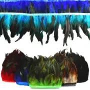 10Meter Rooster Feathers Fringe Trim Pheasant Feather Ribbon Flecos Decoration