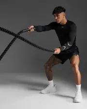 Core Compression Long Sleeve, 2XU, S, Black/Silver, Male