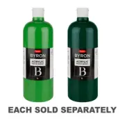 GREEN Jasart Quality Byron Medium Bodied Multi-Surface Acrylic Paint 1 Litre