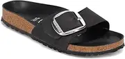 [Birkenstock] Women's Madrid Leather Sandal, Black Leather, Size 11.0 US