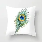 Cushion covers Cushion Covers 60cm x 60cm Black Marble Cushion Covers Invisible Zipper Sofa Cushions Outdoor Cushions Garden Cushions Linen Decorative Pillows for Home Office Car(Green Peacock Feather