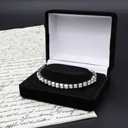 Quality Rhodium Plated Tennis Bracelet Made with SWAROVSKI(R) Crystals - USA Made