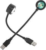 [WHAMVOX] 2 Pcs USB Sunset Projection Lamp Led Night Light for Home Decor Party Relaxation Colorful Sunset Effect for Bedroom Living Mood Lighting Solution
