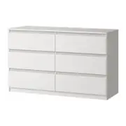 Oikiture 6 Chest of Drawers Lowboy Storage Cabinet Dresser Table Bedroom White
