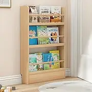 JOYWAFT Behind The Door Bookshelf – Space-Saving, Wall-Mounted Wooden Storage Solution for Kids, Bedroom, Living Room & Nursery – Easy Installation, Natural Pine Wood Finish