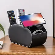 PU Leather Remote Control Organizer Box, Multi-Functional Makeup and Office Desk Organizer, Home Storage Box with Compartments for Living Room and Bedroom
