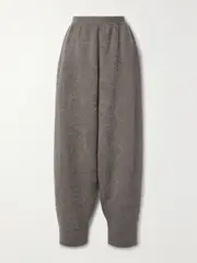 [The Row] The Row - Ednah Brushed Wool Track Pants - Gray - large large Gray