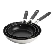 3pc KitchenAid Classic Stainless Steel Frying Pan Set