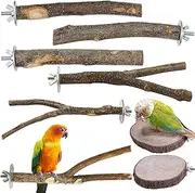 Wooden Bird Perch for Cage 8 Pcs, Wood Parrot Perch, Parakeet Perches Stand, Hanging Multi-Branch Perch Platform