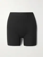 [SKIMS] SKIMS - Boyfriend Stretch-modal And Cotton-blend Jersey Boxer Shorts - Onyx - Black - XXS XXS Black