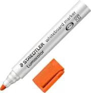 Staedtler Lumocolor Whiteboard Marker 351-4 with Bullet Tip - Orange, Pack of 10