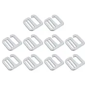 10Pcs 0.79" Metal G-Hook Buckles Adjustable Flat Tri-Glide Slide Buckles, Silver