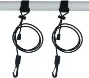 2PK Adjustable Kayak Black Rod Leash Fishing Rod Paddle Leash - Black
