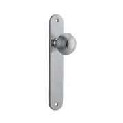 Iver Guildford Door Knob on Oval Backplate Brushed Chrome