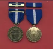 One full size NATO Balkans Operations Award medal with ribbon bar silver stripe