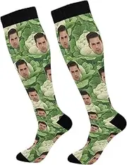 [Caihoyu] Custom Face Women & Men Compression Socks Compression Sock 15-20 mmHg for Nurses, Pregnancy, Flying, Running,Travel
