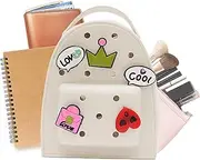 [Generic] Silicone Jelly Backpack With Charm - Waterproof Jelly Backpack with Charm Cute Silicone Backpack | Cartoon Adjustable Travel Bag Lightweight Backpack Purse for Girl