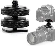 Double Layer Screw Hot Shoe Base - Flash Hot Shoe Stand Adapter | 1/4 Inch Double Nut Screw Converter for Tripod - Photography Accessory for Monito