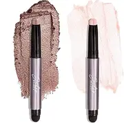 Eyeshadow 101 Creme to Powder Waterproof Eyeshadow Stick Duo, Blush Pink Metallic & Mink Mauve Metallic