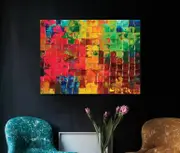 Grid Abstract Stretched Canvas Print