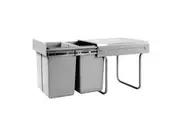 Cefito Pull Out Bin Kitchen Double Basket 2X20L Grey