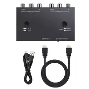 2 Port AV To HDMI Converter 2RCA To HDMI Dual AV To HDMI Converter 2 In 1 Out