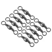 Fishing Barrel Swivels, 50Pcs 61LBS Stainless Steel Solid Ring Tackle, Black