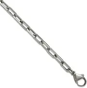 [JewelryWeb] 4.3mm Stainless Steel Polished 6.5 + 4 Centimeters Paperclip Chain Link bracelet 17 Centimeters- Link-Bracelet for Women and Men