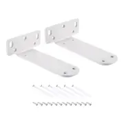 Shelf Brackets, 2Pcs 45x145mm Cold Rolled Steel Floating Shelves Bracket (White)
