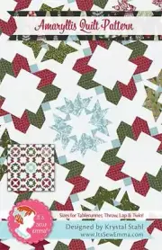 Quilt Pattern AMARYLLIS Moda IT'S SEW EMMA Fat Quarter Friendly PEPPERMINT BARK