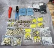 Pex Crimping Cutting Tools Lot Of 1/2-3/4 Brass Assorted Plumbing Fitting Straps