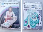 Vtg 80s Magla Retro Peacock Ironing Board Cover Groovy Bird Purple NOS Teflon