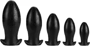 Huge Egg Shape Silicone Anal Plug Dildo Anus Expander for Men Prostate Massage Buttplug Anal Plug G-Spot Masturbator Sex Toys for Women(Black,L)