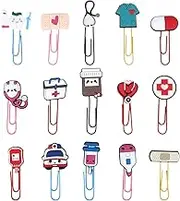 15PCS Cute Paper Clips, Decorative Paper Clips with Colorful Bookmarks, Fun Fancy Paperr Clipss for Teachers, Office Supplies, School Stationery (Assorted Colors)