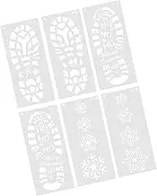 Generic 6Pcs Christmas Footprints,Painting Template Santa Footprint Snowflake Stencils Christmas, Large Floor Stencils Stencil