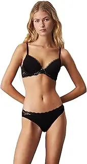 [Calvin Klein] Seductive Comfort Light Lotus Floral Lift Demi Black 14 D