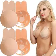 [Generic] 2 Pairs Adhesive Stick on Bra Invisible Strapless Bra Push Up Backless Sticky Bra for Women, Breast Lift Tape Sticky Bra Invisible Lift Strapless Backles Bras