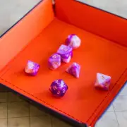 Two Tone Purple White Dice Set