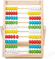 Abacus for Kids Math with Multi-Color Beads, 10-Row Wooden Abacus for Toddlers 3-5, Counting Blocks, Preschool Math Learning Tools for Kids 6-8