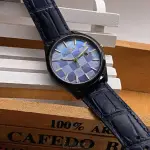 【CITIZEN 星辰】CITIZEN星辰女錶型號CI00012(藍紫色錶面黑錶殼寶藍真皮皮革錶帶款)