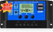 30A Solar Charge Controller, 12V/24V, LCD Display, Dual USB, PWM Regulator