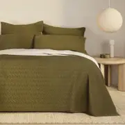 Sheridan Kahri Bed Cover in Olive Size: Super King Polyester