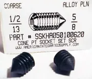 1/2-13x5/8 Hex Socket Set Screws Cone Point Alloy Steel (50)