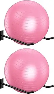 Metal Exercise Ball Holder Wall Mount(Set of 2),Black Yoga Ball Stand Holder,Stability Ball Holder for Yoga Balls in Home Gym or Studio