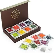 Octavius, Assorted Tea Sampler Gift Set (8 Flavors, 48 Tea Bags) | Black & Green Tea Sampler Pack | Tea Gift Set | Pack of 1