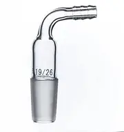 90 Degree Bend Vacuum Inert Gas Adapter - 19/26 Joint with 8mm Hose Connection for Laboratory Glassware
