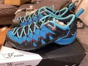 Salewa Wildfire Edge Hiking Trail Climbing Shoes Malta / Vivacious Blue Womens 6