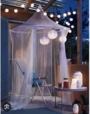 New Ikea SOLIG Bed Canopy Insect Bug Mosquito Net gazebo tent indoor outdoor