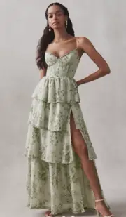 Anthropologie V. Chapman Caterina Corset Ruffle Maxi Dress Size 4